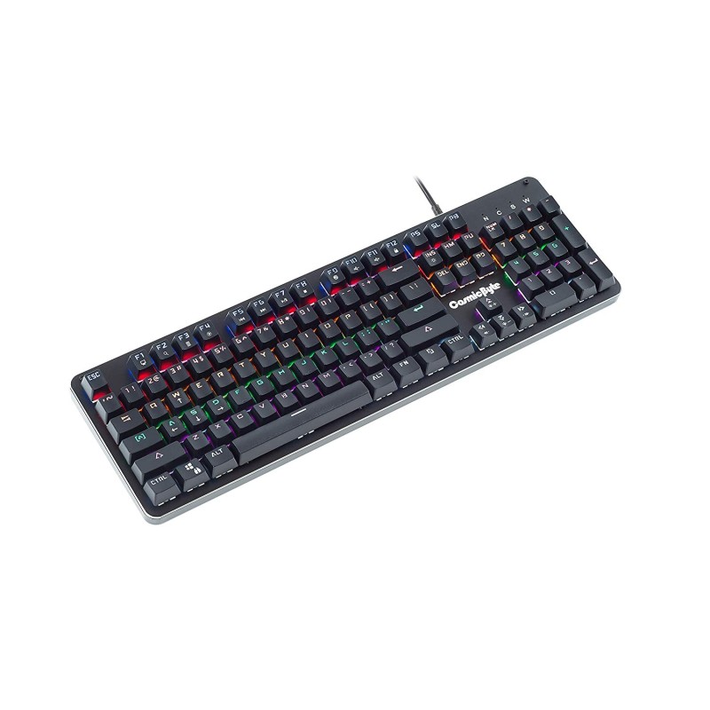 Cosmic Byte CB-GK-12 Neon Rainbow Backlit Mechanical Keyboard with Blue Switch (Black) 